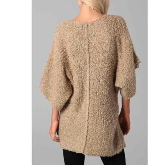 Cheap Monday Zyracuse Wool Mohair Sweater Swedish Oversize Tan Boucle Teddy Bear - Picture 2 of 16